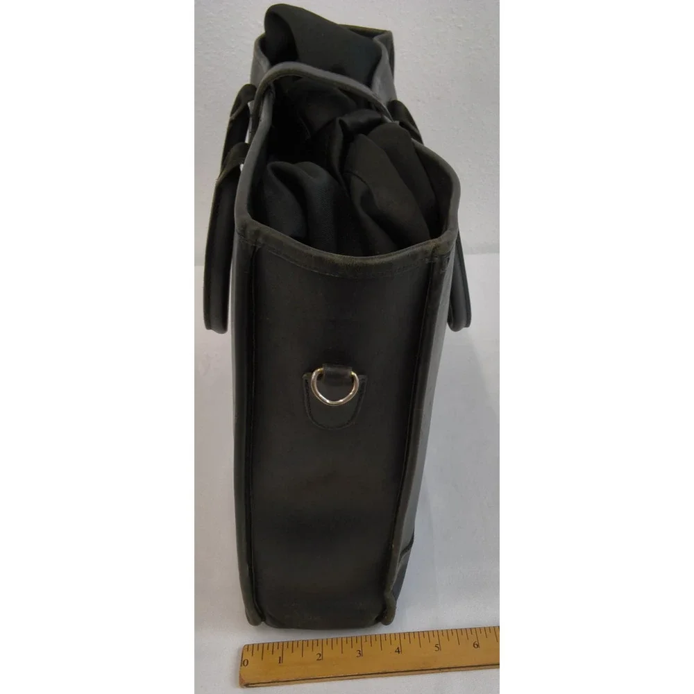 Michael Green Leather Tote Bag Black Sturdy Laptop Bag Office Wear #W5108